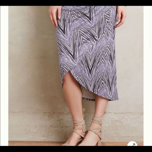 Maeve purple Striped Monetta Wrapped Midi‎ Skirt - Picture 4 of 11